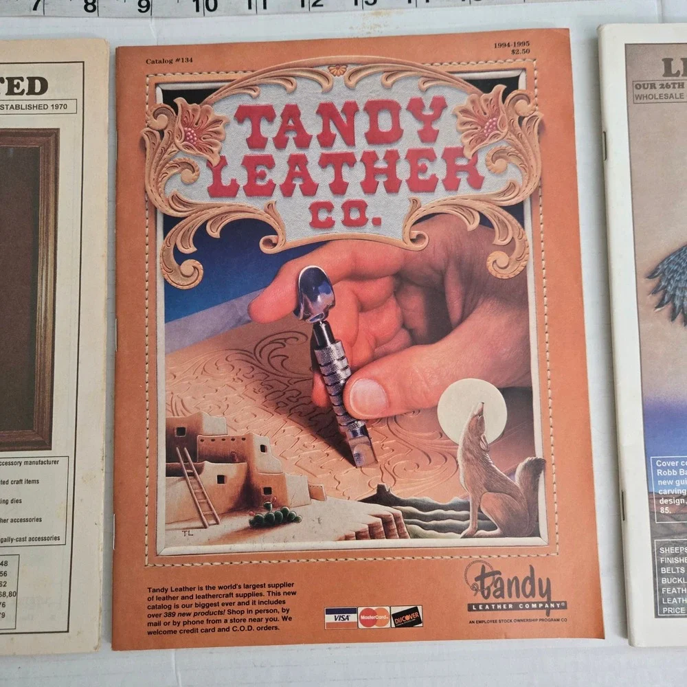ot‎ 3 VTG 1990s Leathercraft Catalogs Tandy 1994 Leather Unlimited 1996